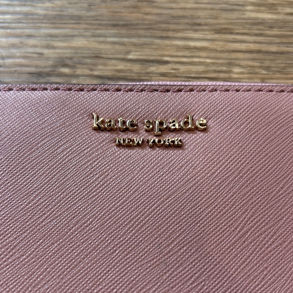 Kate Spade Pink Mauve Dusty Peony Cameron Bifold Wallet EUC - Picture 11 of 11